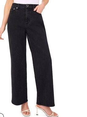 CeCe Black Wide Leg Classic 5-Pocket Jeans Size 12